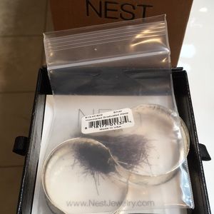 Nest Hammered Silver Graduated Hoop Earrings